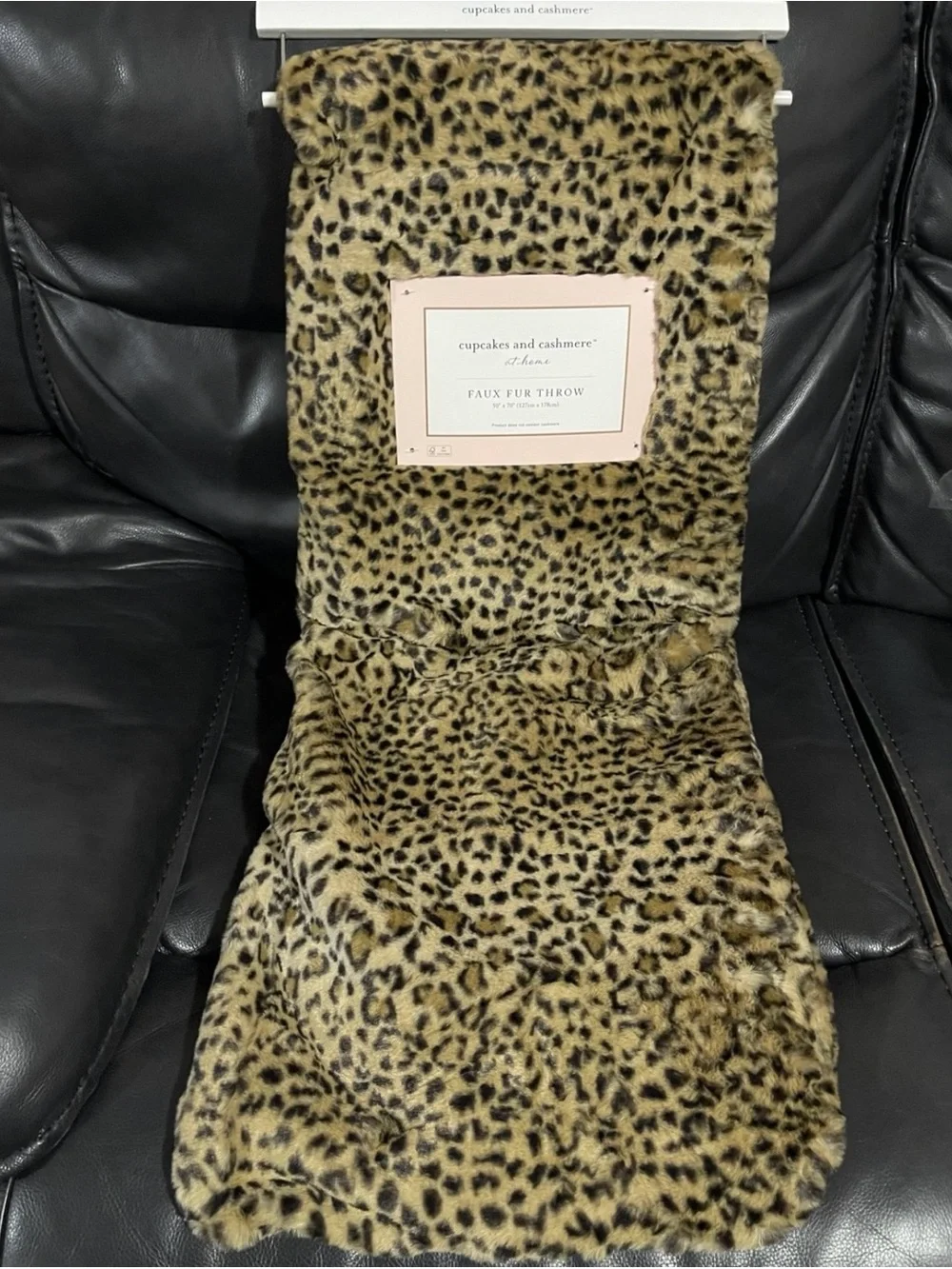 Cupcakes and Cashmere Faux Fur Throw Leopard